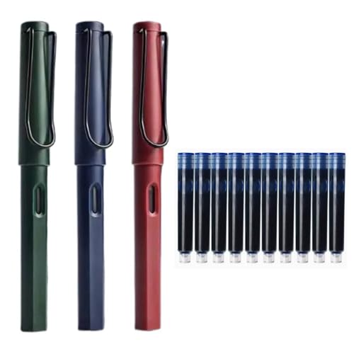 Clouism Retro-Füllfederhalter EF/F/0,38 mm, 3 Stück/Set, Schreibfüllfederhalter, Bürobedarf, Stift (K-3Pens 10 Patronen, EF) von Clouism