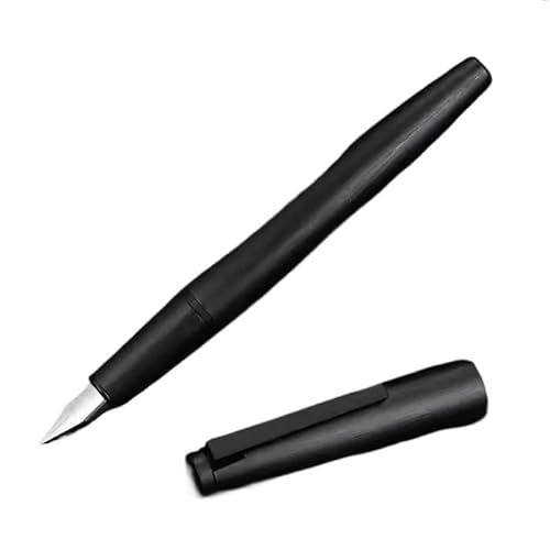 Clouism Schwarzer Füllfederhalter, Schreibwaren, Schule, Studenten, Bürobedarf, feine Spitze, 0,38 mm/0,5 mm, Schreibtintenstifte (Faserschwarz, EF 0,38 mm) von Clouism