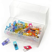 Clover Stoffklammern "Wonder Clips", 50 Stück, farbig sortiert, in Kunststoffbox von Multi