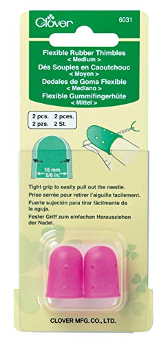 Clover 6031 Flexible Rubber Thimbles Mittelgroßer Fingerhut, Rose, OS, 2 stück Clover 6031 Flexible Rubber Thimbles Mittelgroßer Fingerhut, Rose, OS, 2 stück von Clover