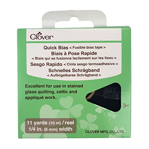 CLOVER Schnelles Schraegband:6mm x 10m: Schwarz, Baumwolle, Black Lame, OS von Clover