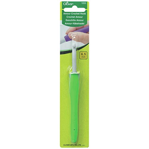 Clover 1048/I Grüne Häkelnadel Amour, Größe I, 5,5 mm, plastik, us-k-10 1/2-(6.5-mm) von Clover