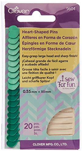 Clover Pkg Herzförmige Pins, Packung mit 20, Baumwolle, Grün, Pack of 20 Clover Pkg Herzförmige Pins, Packung mit 20, Baumwolle, Grün, Pack of 20 von Clover
