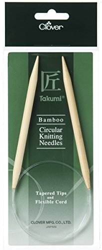 Clover 3877 Rundstricknadel Bambus Takumi 40 cm, 9 mm von Clover