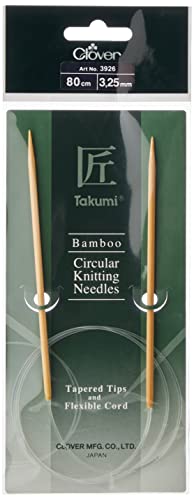 Clover 3926 Rundstricknadel Bambus Takumi 80 cm, 3,25 mm von Clover