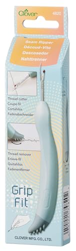 Clover 4820 Grip Fit Seam Ripper Nahttrenner mit griffiger Passform, Kunststoff, Blau Clover 4820 Grip Fit Seam Ripper Nahttrenner mit griffiger Passform, Kunststoff, Blau von Clover
