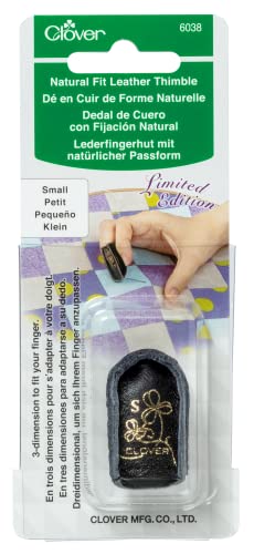 Clover 683412 Limited Edition Natural Fit Leather Thimble-Small Fingerhut aus Leder, Limitierte Auflage, natürliche Passform, Größe S, Schwarz Clover 683412 Limited Edition Natural Fit Leather Thimble-Small Fingerhut aus Leder, Limitierte Auflage, natürliche Passform, Größe S, Schwarz von Clover