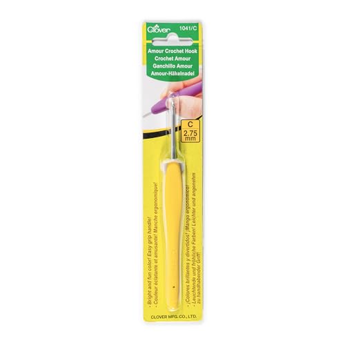 Clover Amour Crochet Hook-Size C2/2.75 mm, andere, Mehrfarbig von Clover