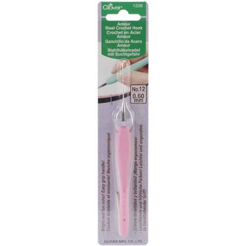 Clover Clover 1226 Amour Häkelnadel aus Stahl, Nr. 12, 0,60 mm von Clover