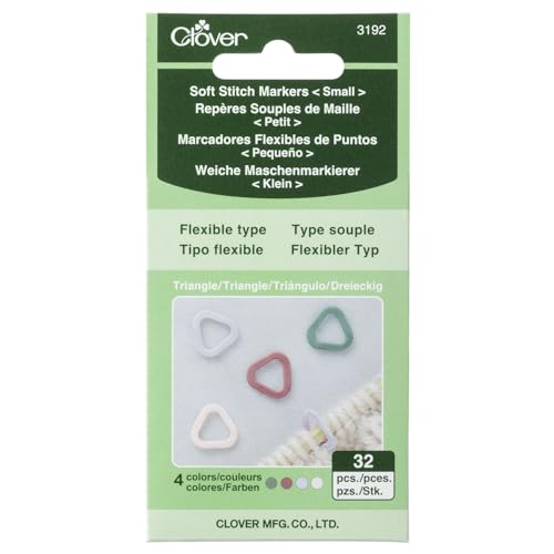 Clover Dreieckige Maschenmarkierer: 3,75–5,0 mm, weich, flexibel und ergonomisch für müheloses Stricken, einfaches Einführen der Nadel, minimale Garnstörungen, 100% Schlaufen- und spannungssicher Clover Dreieckige Maschenmarkierer: 3,75–5,0 mm, weich, flexibel und ergonomisch für müheloses Stricken, einfaches Einführen der Nadel, minimale Garnstörungen, 100% Schlaufen- und spannungssicher von Clover