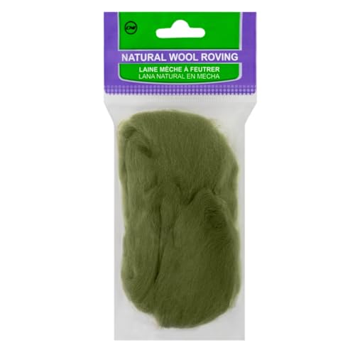 Clover Natürliche Wolle, 85 g, Moosgrün, Filzwolle, 50 von Clover