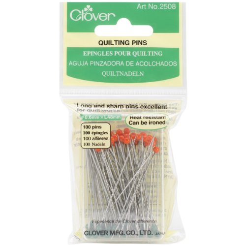 Clover Quilting Pins .6mm, 100 Stück, Rot, Basic, Quilten, Legierter Stahl, Edelstahl von CLOVER