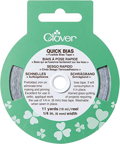 CLOVER Schnelles Schraegband:6mm x 10m: Silber, Silver, OS von Clover