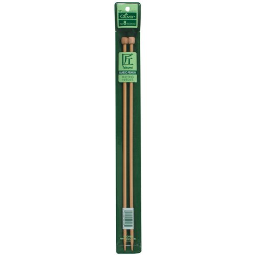 Clover Takumi Stricknadeln Bambus Single Point Stricknadeln 13 bis 14-inchsize 0/2 mm, andere, Mehrfarbig von Clover