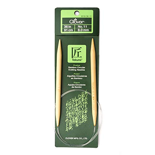 Size 11 Bamboo Circular Knitting Needles 36" 3016 36-11 Size 11 Bamboo Circular Knitting Needles 36" 3016 36-11 von Clover