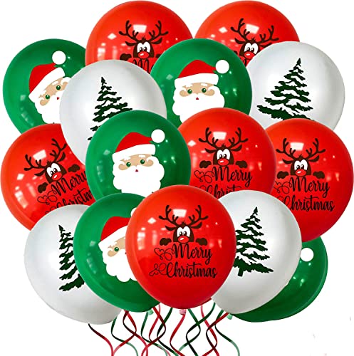 Weihnachtsballon 30 Stück Weihnachten Luftballons Weihnachtsdeko Kinder Weihnachten Party Dekoration Latex Ballons Christmas Party Deko Helium Luftballons von CloverCy