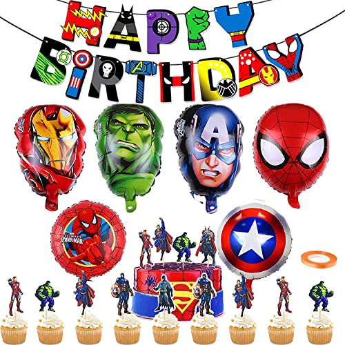 Superhelden Avengers Geburtstags Deko Jungen Avengers Luftballons Superhelden Party Dekoration Avengers Folienballons 24 Stück Cake Toppers Für Kindergeburtstag Deko von CloverCy