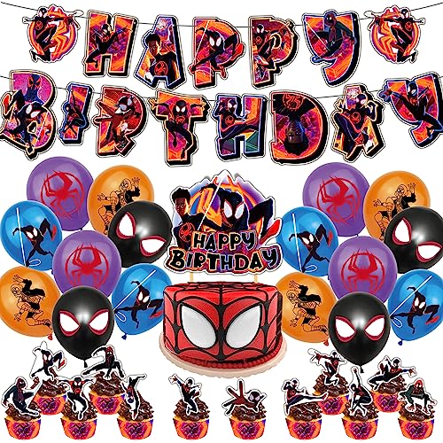 Geburtstag Deko Spiderman Geburtstagsdeko Set Kinder Spiderman Luftballons Spiderman Partydeko Jungen Kuchendeko Cupcake Topper von CloverCy