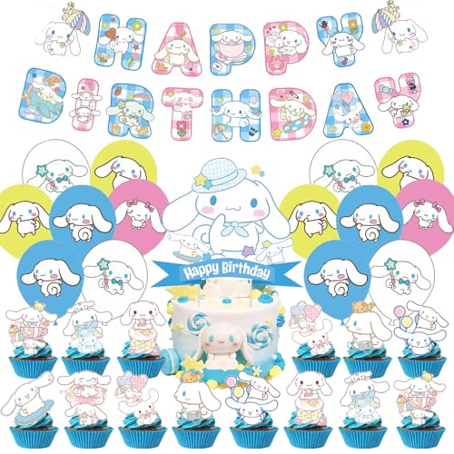 Geburtstagsparty-Dekorations-Zubehör umfassen Happy Birthday-Banner, Cupcake-Topper, Luftballons für Jungen und Mädchen, Party-Dekoration Geburtstagsparty-Dekorations-Zubehör umfassen Happy Birthday-Banner, Cupcake-Topper, Luftballons für Jungen und Mädchen, Party-Dekoration von CloverCy