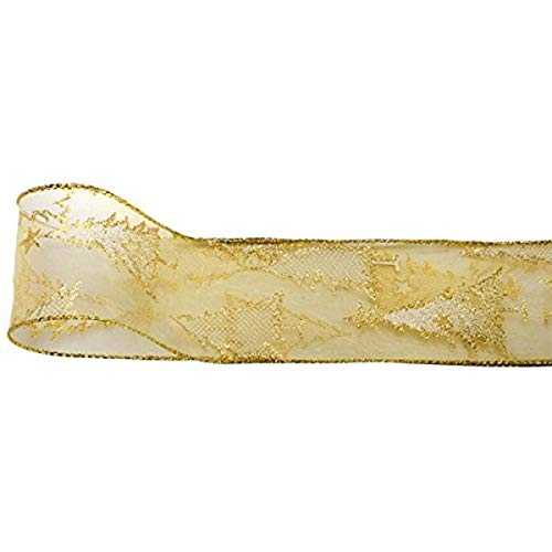 Club Draht grün Organza Rib Xmas Tree, Gold, 60 mm x 3 m Club Draht grün Organza Rib Xmas Tree, Gold, 60 mm x 3 m von Club Green