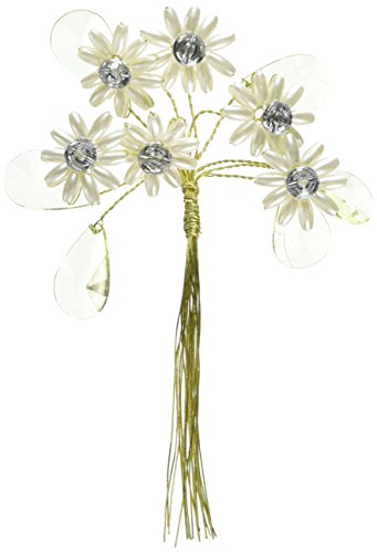 Club Green Blume mit Diamant Kristall Blätter, elfenbeinfarben, 6 Stück Club Green Blume mit Diamant Kristall Blätter, elfenbeinfarben, 6 Stück von Club Green