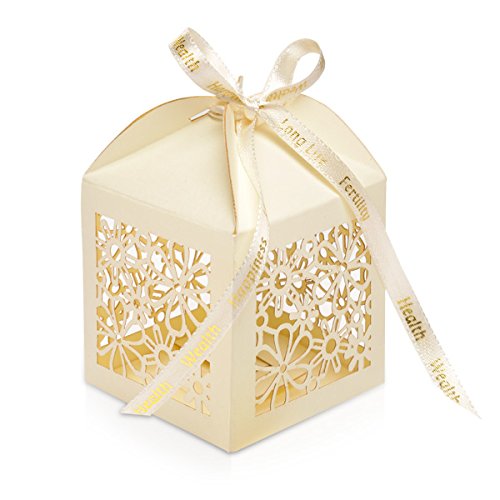 Club Green Favour Box Lazer Flower Elfenbein 50x50x75MM, Karte, elfenbeinfarben, 27.5 x 14 x 0.6 cm, 10 Club Green Favour Box Lazer Flower Elfenbein 50x50x75MM, Karte, elfenbeinfarben, 27.5 x 14 x 0.6 cm, 10 von Club Green
