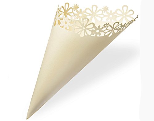 Club Green Konfetti Konus Laser Blume, Elfenbein, 190 mm, 10 Stück Club Green Konfetti Konus Laser Blume, Elfenbein, 190 mm, 10 Stück von Club Green