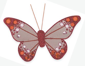 Club Green Organza Schmetterling mit Clip, Burgund, 100 mm, 12 Stück Club Green Organza Schmetterling mit Clip, Burgund, 100 mm, 12 Stück von Club Green