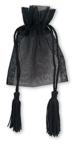 Club Green Organza Tasche mit Quaste, schwarz, 70 x 110 mm, 10 Stück von Club Green