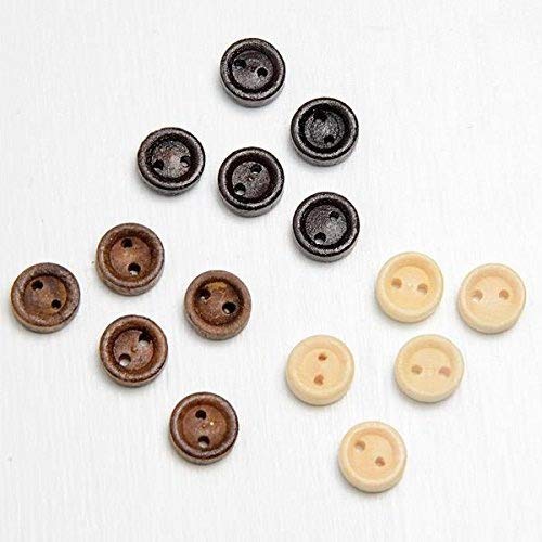 Club Green "Runde Knöpfe Holz, schwarz, 9 mm, 15 Stück in jeder Packung von Club Green