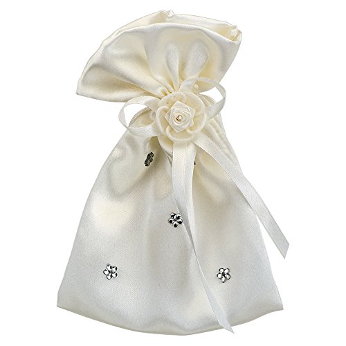 Club Green Satin-Beutel mit Wirkung Blumen und Schleife, elfenbeinfarben, 100 x 150 mm, 10 Stück Club Green Satin-Beutel mit Wirkung Blumen und Schleife, elfenbeinfarben, 100 x 150 mm, 10 Stück von Club Green