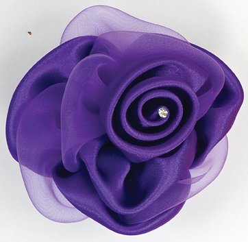 Club Green Satin Organza Rose mit Clip, Violett, 10 cm, 3 Stück von Club Green