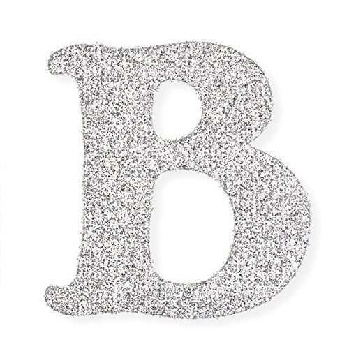 Club Green Selbstklebende Glitzer Buchstabe B, Silber, 6 Stück von Club Green