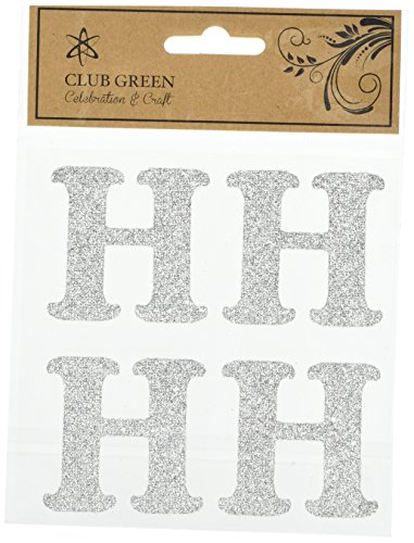Club Green Selbstklebende Glitzer Buchstabe H, Silber, 6 Stück Club Green Selbstklebende Glitzer Buchstabe H, Silber, 6 Stück von Club Green