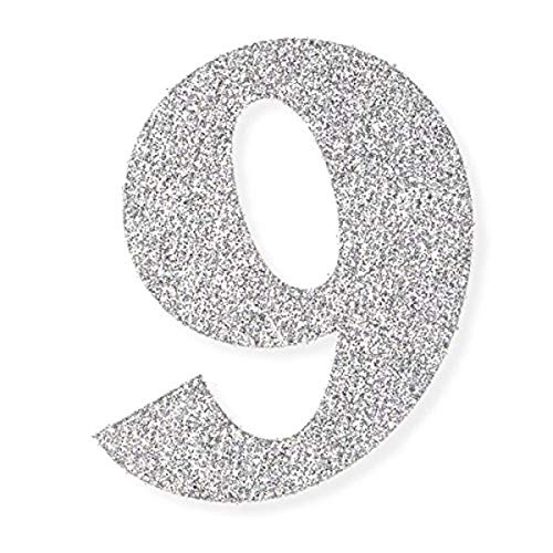 Club Green Selbstklebende Glitzer Zahl 9, Silber, 6 Stück Club Green Selbstklebende Glitzer Zahl 9, Silber, 6 Stück von Club Green
