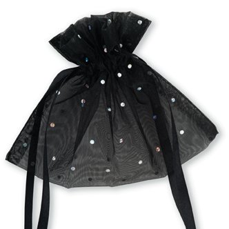 Club Green Silber Punkt auf Organza Tasche, Schwarz, 150 x 110 mm, 10 Stück von Club Green