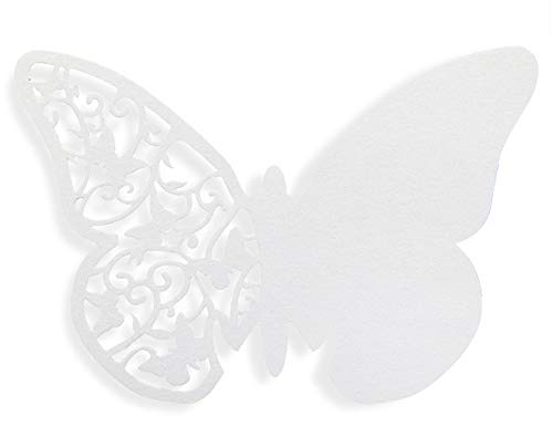 Club Green Tischkarte, Schmetterling, Weiß, 70 x 100 mm, 10 Stück pro Pack von Club Green