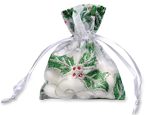 Club Green Xmas Tasche Holly, Silber, 10 cm x 7 cm, 10 Stück Club Green Xmas Tasche Holly, Silber, 10 cm x 7 cm, 10 Stück von Club Green