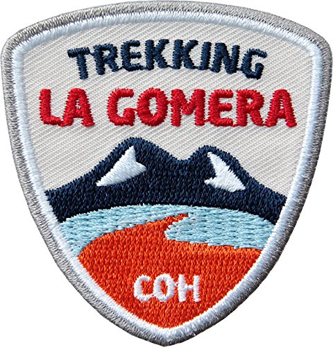 2 x La Gomera Trekking Patch 55 x 58 mm gestickt/Insel Wandern Reise Wanderweg/Applikation Aufnäher Aufbügler Bügelbild Flicken/zum aufbügeln aufnähen auf Kleidung Rucksack von Club of Heroes