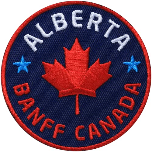 2 x Alberta Kanada gestickt 62 mm/Canada Banff Nationalpark Reise Reiseführer Ahorn Flagge/Patch Patches Aufbügler Aufnäher Applikation zum Aufbügeln Aufnähen auf Kleidung Rucksack von Club of Heroes