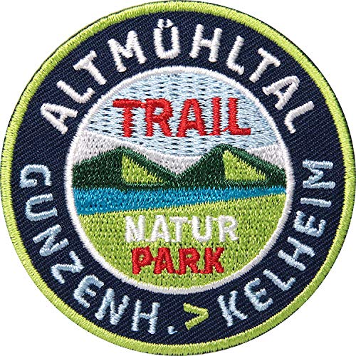 2 x Altmühltal Naturpark Aufnäher gestickt 62 mm/Patch Aufbügler Flicken Wappen Sticker zum Aufnähen Aufbügeln/Bayern Radweg Wanderweg Gunzenhausen Kelheim, von Club of Heroes