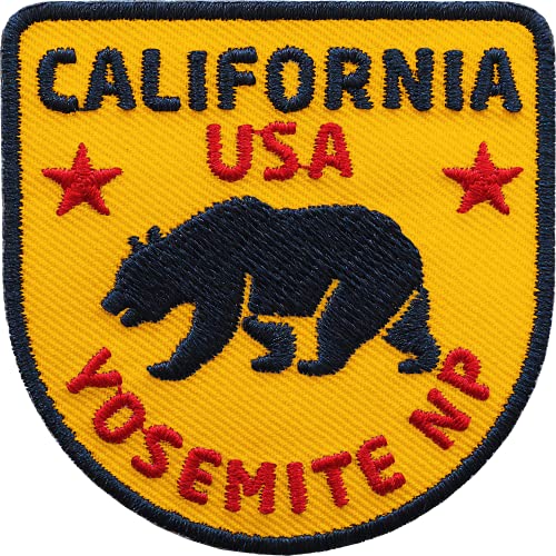 2 x California USA Patch gestickt 60 x 60 mm/Kalifornien Bär Yosemite Nationalpark Amerika Trekking/Aufnäher Aufbügler Patches/Reise Reiseführer Flagge Caravan/Club of Heroes (Gelb) von Club of Heroes