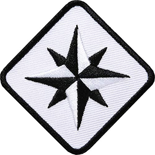 2 x Kompass Patch/Aufnäher Aufbügler Flicken Sticker Patches zum Aufnähen Aufbügeln auf Kleidung Rucksack Taschen/Outdoor Wandern Sport Mode (Weiss) von Club of Heroes