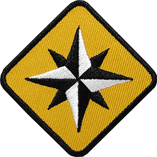2 x Kompass Patch / Aufnäher Aufbügler Flicken Sticker Patches zum Aufnähen Aufbügeln auf Kleidung Rucksack Taschen / Outdoor Wandern Sport Mode (Gelb) von Club of Heroes