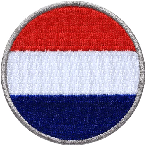 2 x Niederlande rund gestickt 52 mm/Flagge Fahne Wappen Land/Patch Patches Abzeichen Aufbügler Aufnäher Flicken Bügel-Flicken Applikation zum Aufbügeln Aufnähen auf Kleidung Rucksack von Club of Heroes