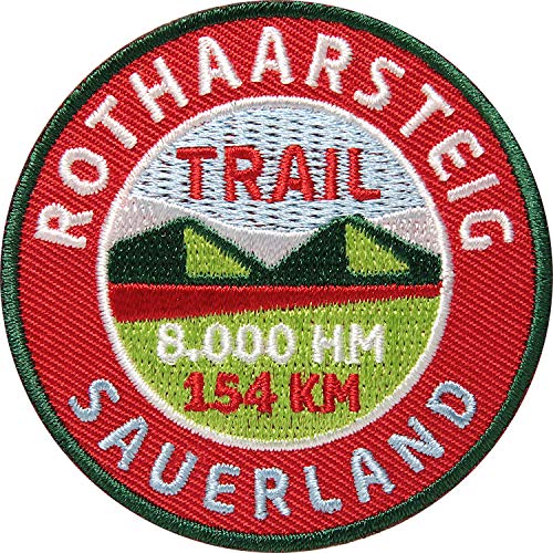 2 x Rothaarsteig Sauerland Aufnäher gestickt 62 mm/Patch Aufbügler Flicken zum Aufnähen Aufbügeln/Wanderweg Weitwanderweg Premium Brilon Hessen NRW Rothhaar-Gebirge Westerwald Rheinland Pfalz von Club of Heroes