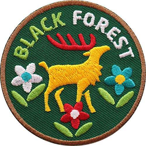 2 x Schwarzwald Black Forest Abzeichen 60 mm/hochwertig gestickte Aufnäher Aufbügler Sticker Wappen Patches für Kleidung Mode Fashion Taschen Rucksack/Hirsch Geweih Hirschgeweih Naturpark 2 x Schwarzwald Black Forest Abzeichen 60 mm/hochwertig gestickte Aufnäher Aufbügler Sticker Wappen Patches für Kleidung Mode Fashion Taschen Rucksack/Hirsch Geweih Hirschgeweih Naturpark von Club of Heroes