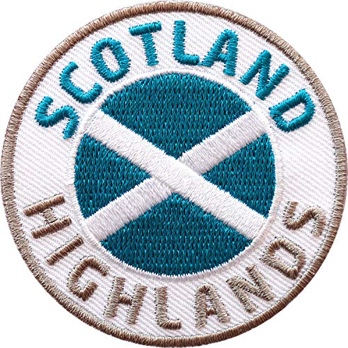 2 x Scotland Highlands Abzeichen 60 mm gestickt/Schottland Aufnäher Aufbügler Sticker Wappen Patches für Kleidung Rucksack/Reiseführer Abenteuer Flagge Fahne Land von Club of Heroes