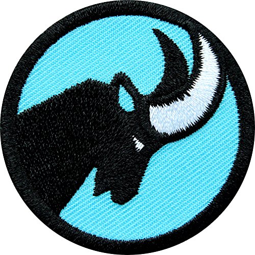 2 x Steinbock Abzeichen gestickt 45 mm/Applikation Aufnäher Aufbügler Flicken Sticker Patch für Mode Sport Kleidung Tasche Rucksack/Zeichen Tier Symbol Berge Geweih (Blau) von Club of Heroes