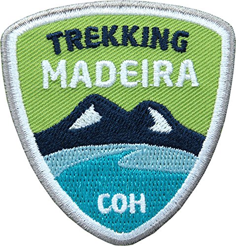 2 x Stick Abzeichen 55 x 58 mm / Insel Trekking auf Madeira / Outdoor, Wandern, Reise / hochwertig gestickte Applikation Aufnäher Aufbügler Flicken Bügelbild Patch für Kleidung und Rucksack. von Club of Heroes